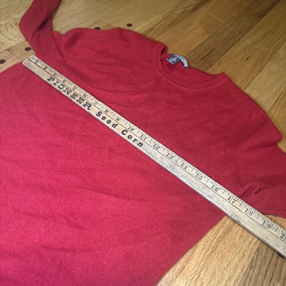 Charter Club 100% Cashmere Sweater Womens M Red Crewneck Quiet Luxury Soft